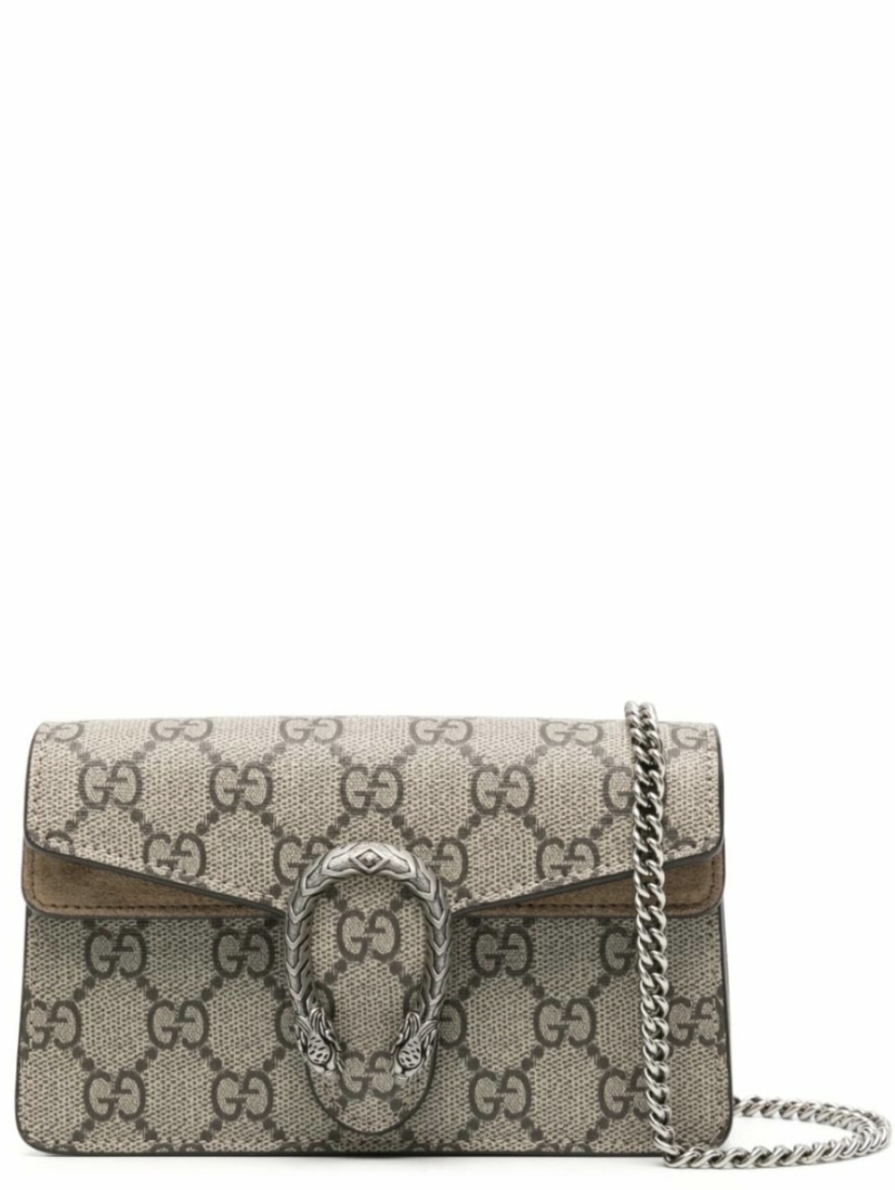 Like NEW!!! Gucci Dionysus GG Supreme Super Mini Bag Beige Taupe Suede